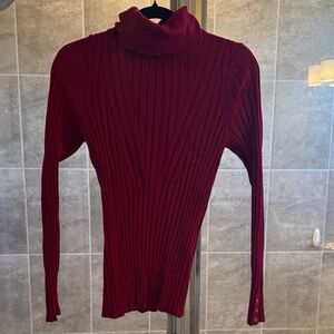 White House Black Market Rich Red Cowl Neck Sweater